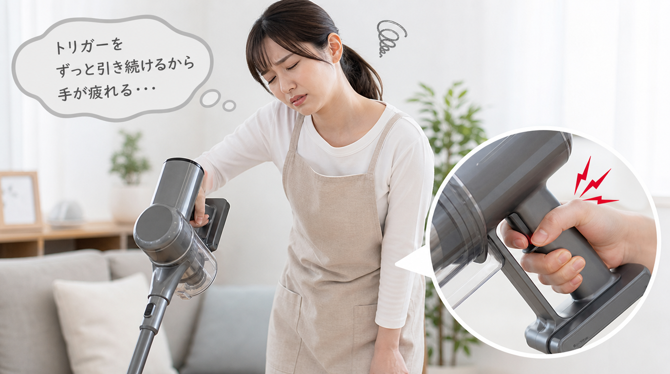 トリガー式は疲れる